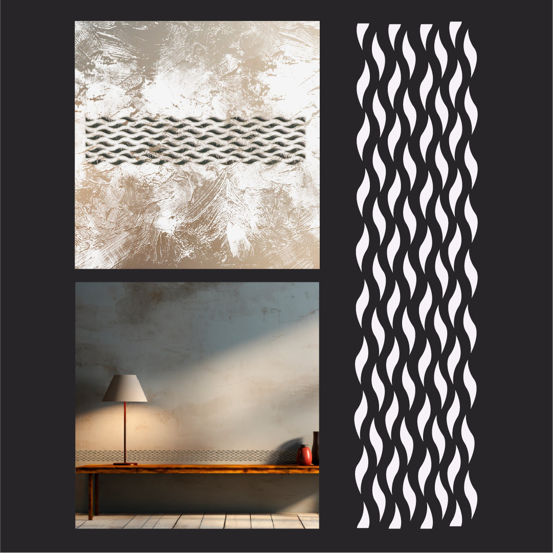Elegant border decor with DFA stencil 0.3-1 mm (B00093)