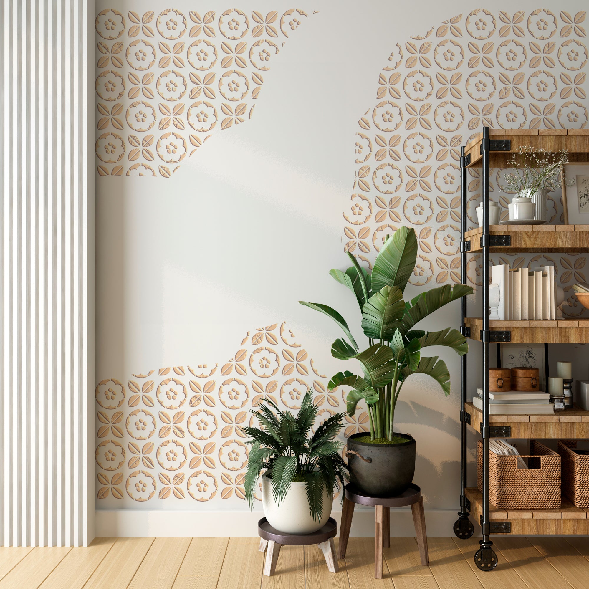 Geometric stencil DFA with a floral motif for artistic decoration 0.3-1 mm (G00155)