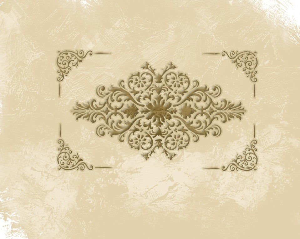 The perfect damask for the interior: DFA stencil for paint and plaster 0.3-1 mm (D00074)