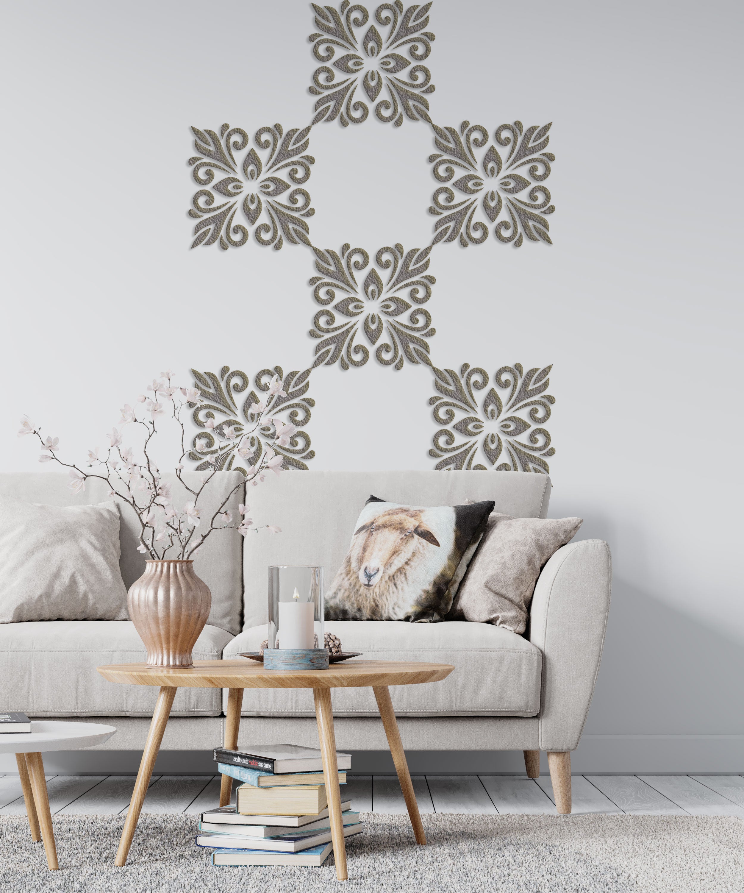 Quality stencil for decoration DFA square pattern, for putty and paint, 0.3-1mm (K00054)