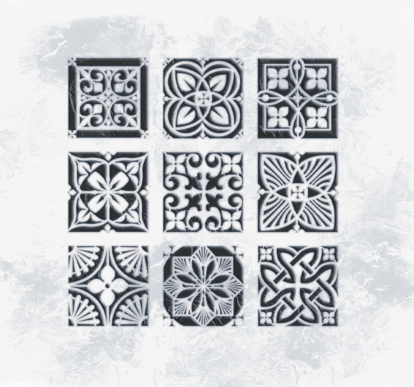 Square patterns on walls – simply with a DFA stencil 0.3-1 mm (K00135)