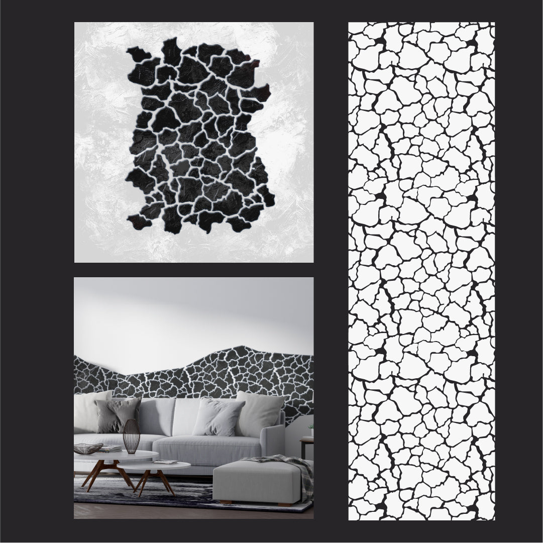 Easily create a stone effect on walls with the DFA Masonry 0.3-1 mm stencil (F00021)