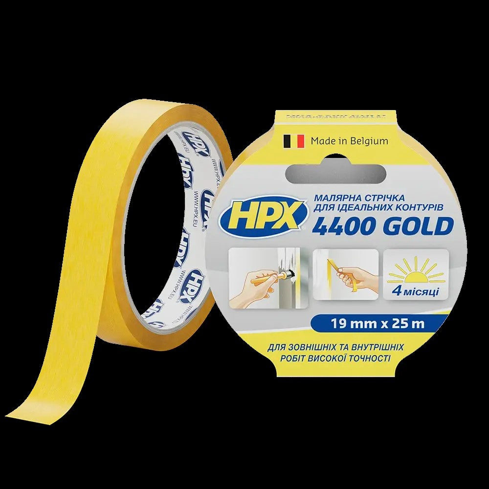 Painter's tape HPX 4400 GOLD for perfect edges 100 ° C 19 mm x 25 m