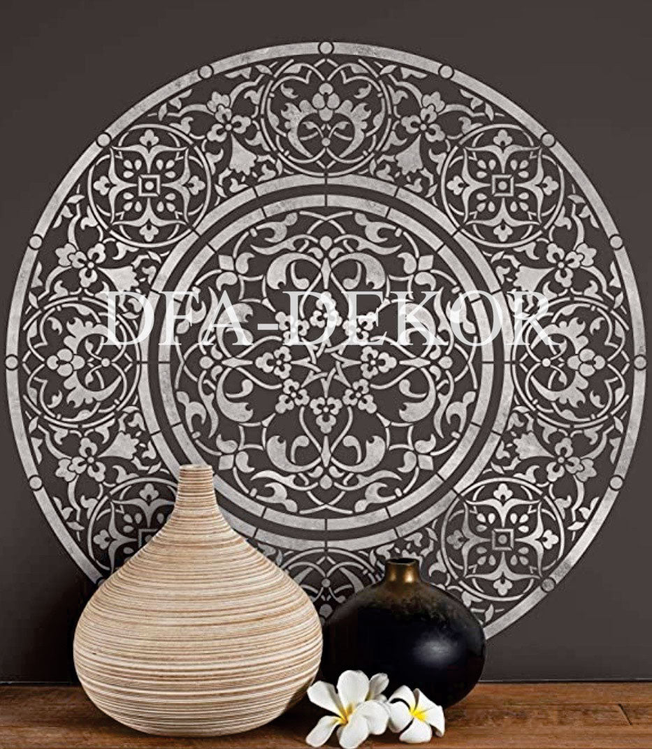 Set for plaster and paint wall decoration 10 DFA stencils (Oriental pattern 72 + Round pattern 14) 0.3-1 mm (N00010)