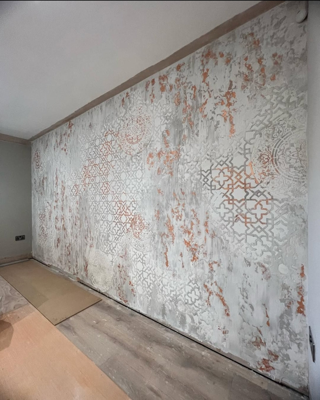 Set for plaster and paint wall decoration 10 DFA stencils (Oriental pattern 72 + Round pattern 14) 0.3-1 mm (N00010)