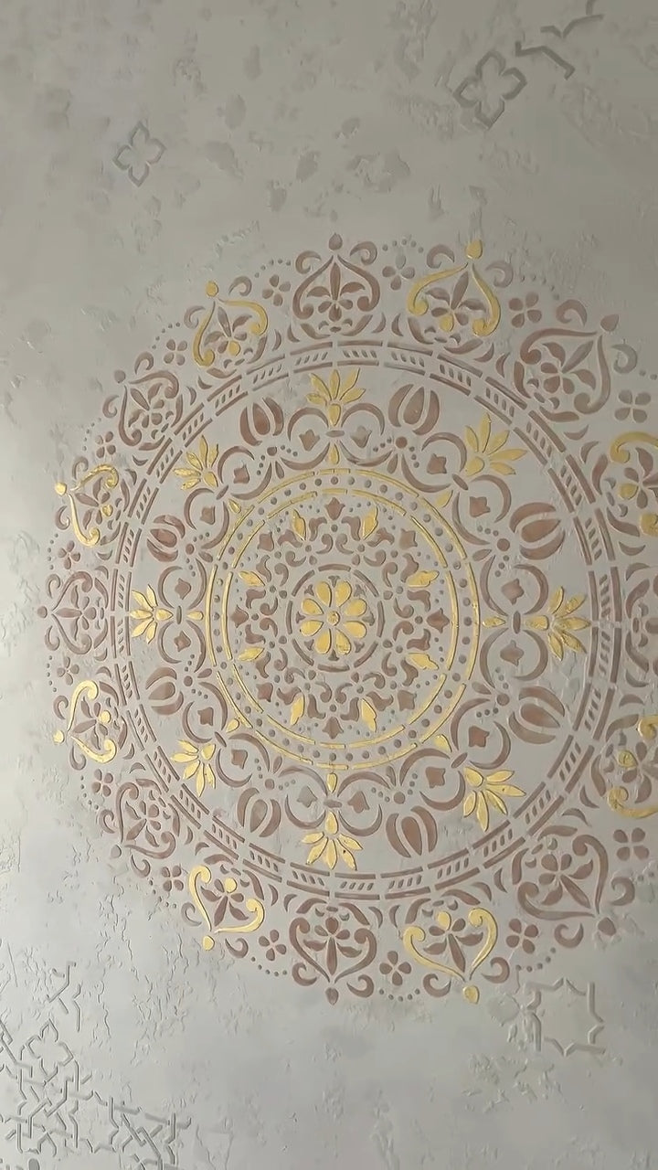Wall decoration set for plaster and paint 14 DFA stencils (Round pattern 7 + Geometry 15 + Round pattern 54) 0.3-1 mm (N00014)