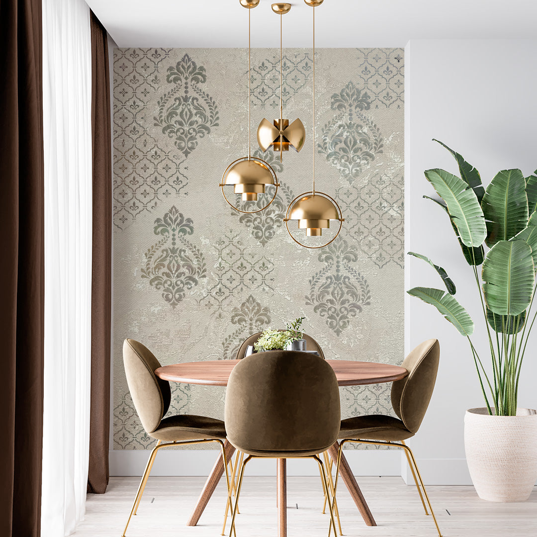 Wall decoration set for plaster and paint 2 DFA stencils (Geometry 3 + Round pattern 4 + Damask 3) 0.3-1 mm (N00002)