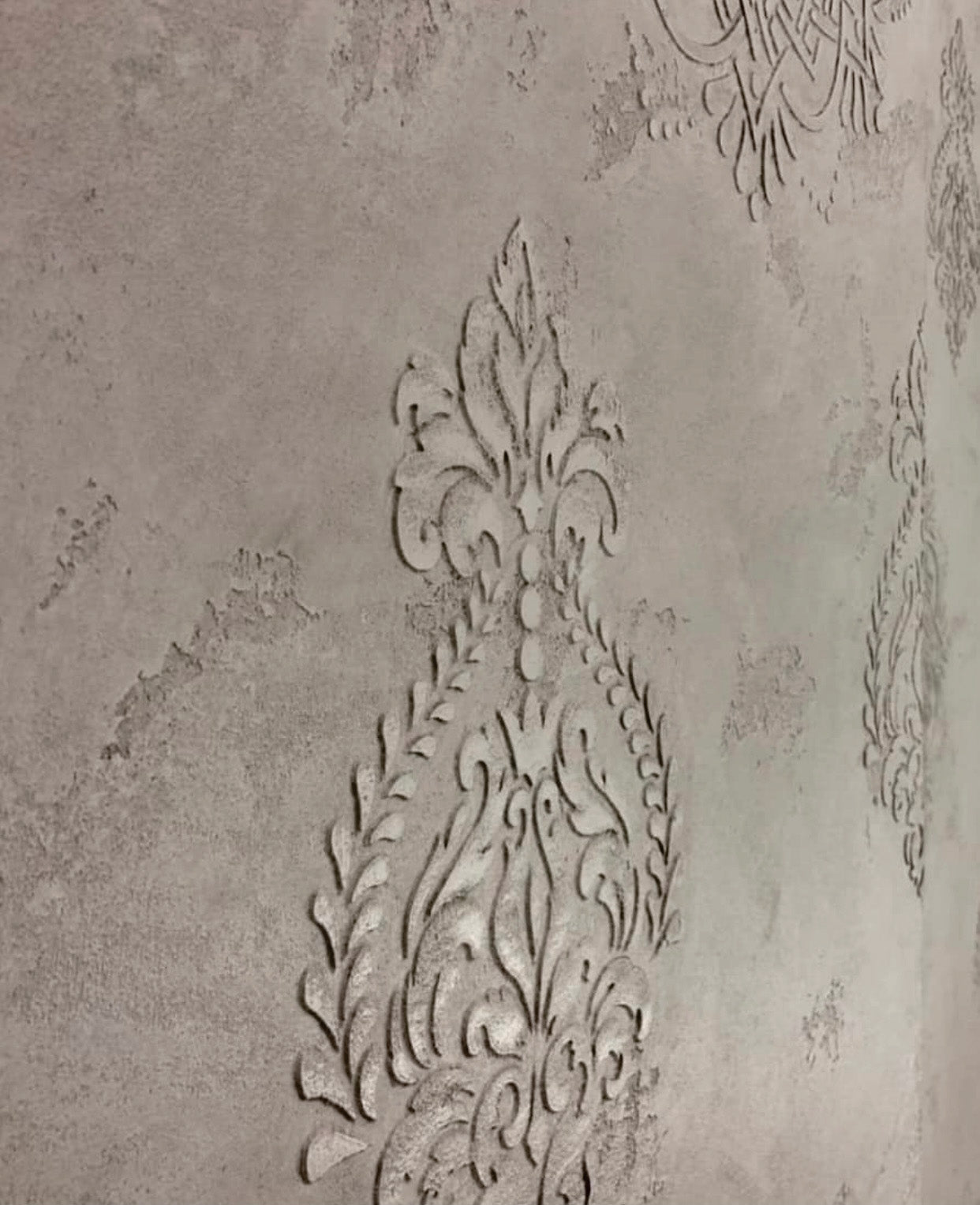 Wall decoration set for plaster and paint 2 DFA stencils (Geometry 3 + Round pattern 4 + Damask 3) 0.3-1 mm (N00002)