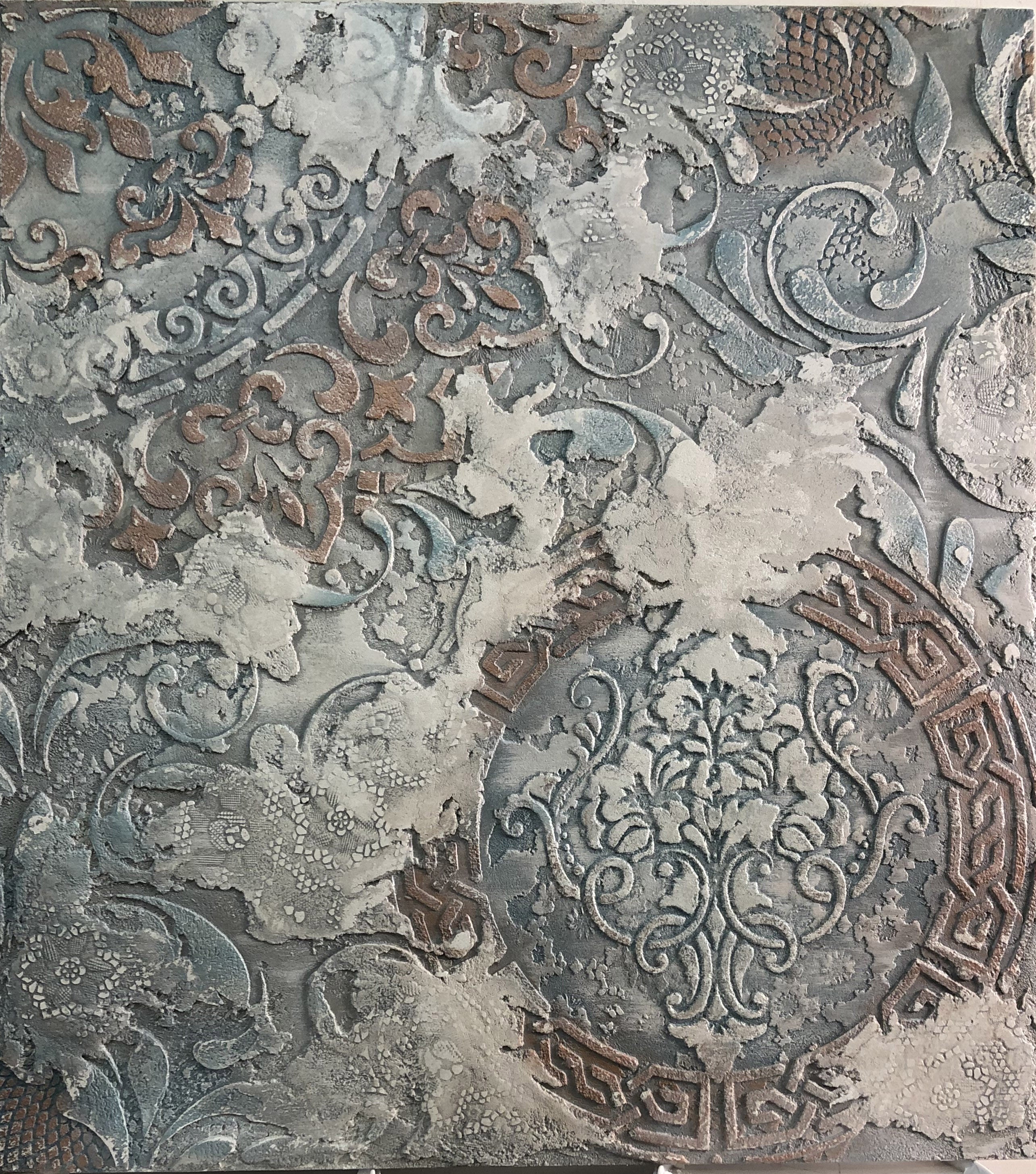 Wall decoration set for plaster and paint 31 (Round pattern 53 + Damask 4 + Oriental pattern 18) 0.3-1 mm (N00031)
