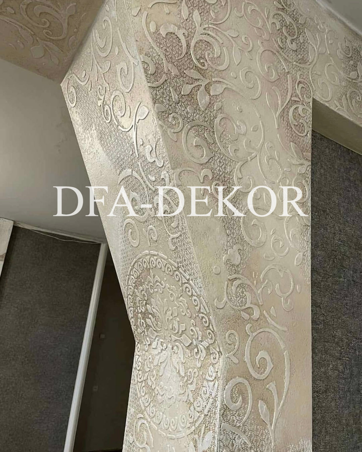 Wall decoration set for plaster and paint 8 Stencils DFA (Oriental pattern 18 + Damask 26) 0.3-1 mm (N00008)