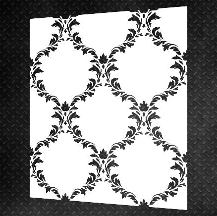 Wall decoration set for plaster and paint 9 Stencils DFA (Oriental pattern 5 + Damask 36) 0.3-1 mm (N00009)