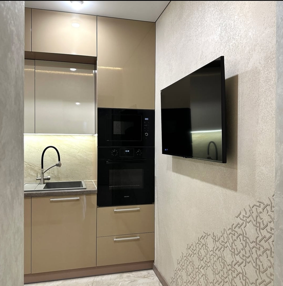 Wall decoration set for plaster and paint 2 DFA stencils (Geometry 3 + Round pattern 4 + Damask 3) 0.3-1 mm (N00002)