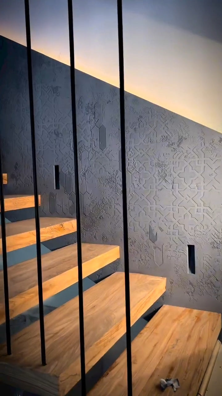 Set of stencils DFA for walls (Geometry 77 + Eastern 72) for plaster and paint 0.3-1 mm (N00082)