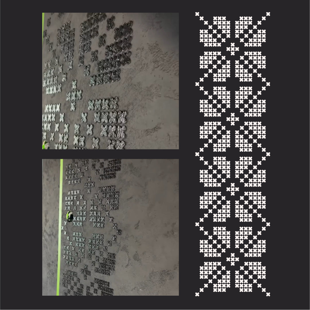 Ornament with character: "Embroidery" stencil for wall and furniture decoration 0.3-1 mm (Z00071)