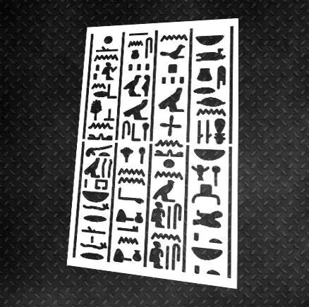 Stencils DFA Egyptian hieroglyphs 4. For interior and exterior work 0.3-1mm (X00055)