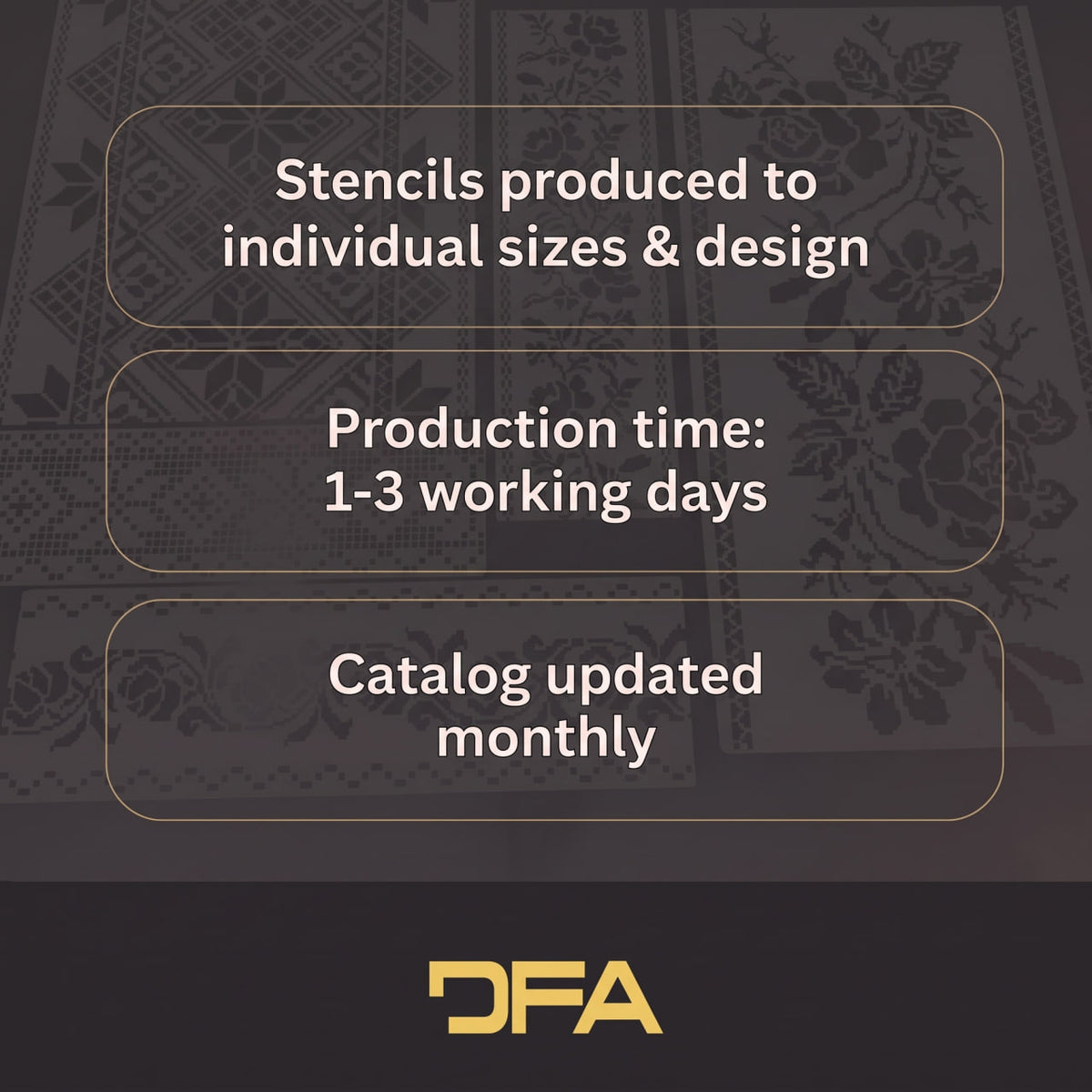 DFA Reusable Stencil "Nature" for Plaster and Paint 0.3–1 mm (P00198)