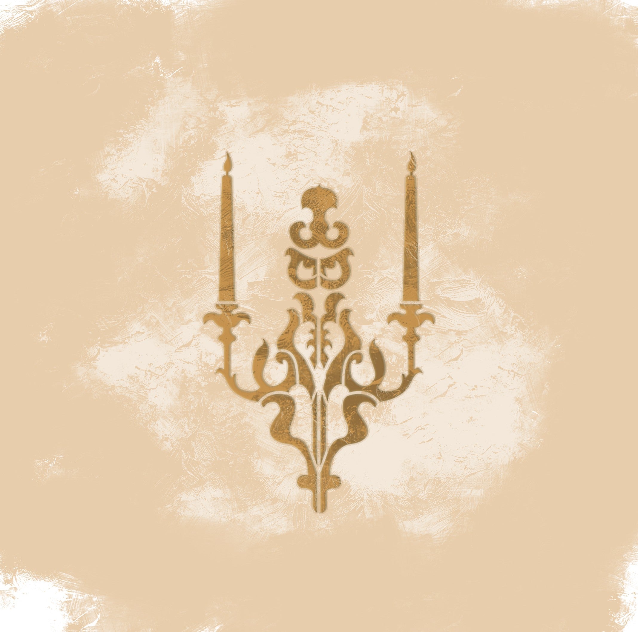 Luxurious Damask ornament on walls with DFA stencil 0.3-1 mm (D00075)