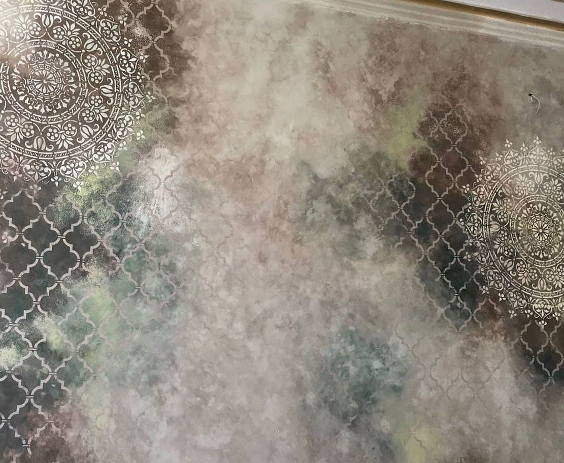 Luxurious ornament without extra expenses - stencil DFA Oriental pattern 0.3-1 mm (V00001)