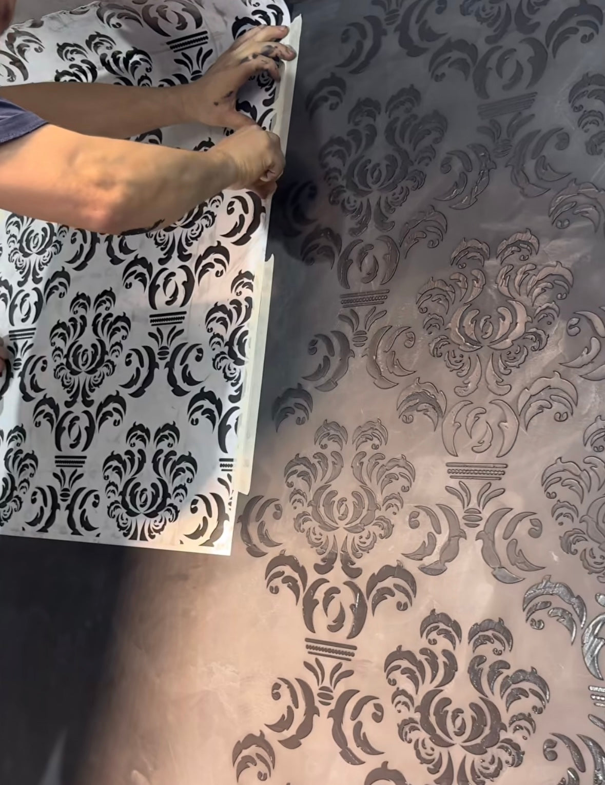 Reusable stencil DFA for decorative plaster and paint Oriental pattern 0.3-1mm (V00042)