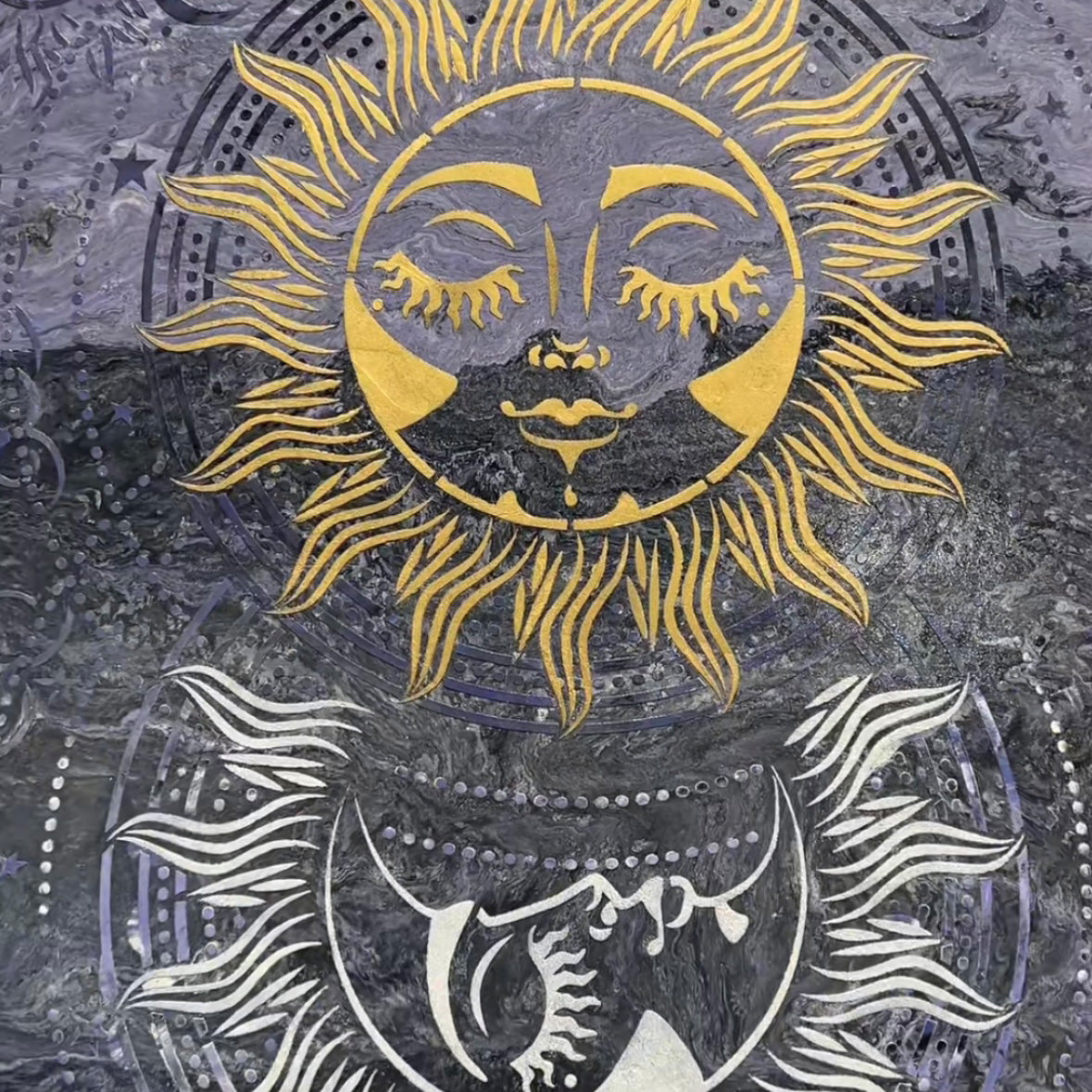 Create a magical interior: DFA stencil Moon and Sun for your home 0.3-1 mm (X00060)