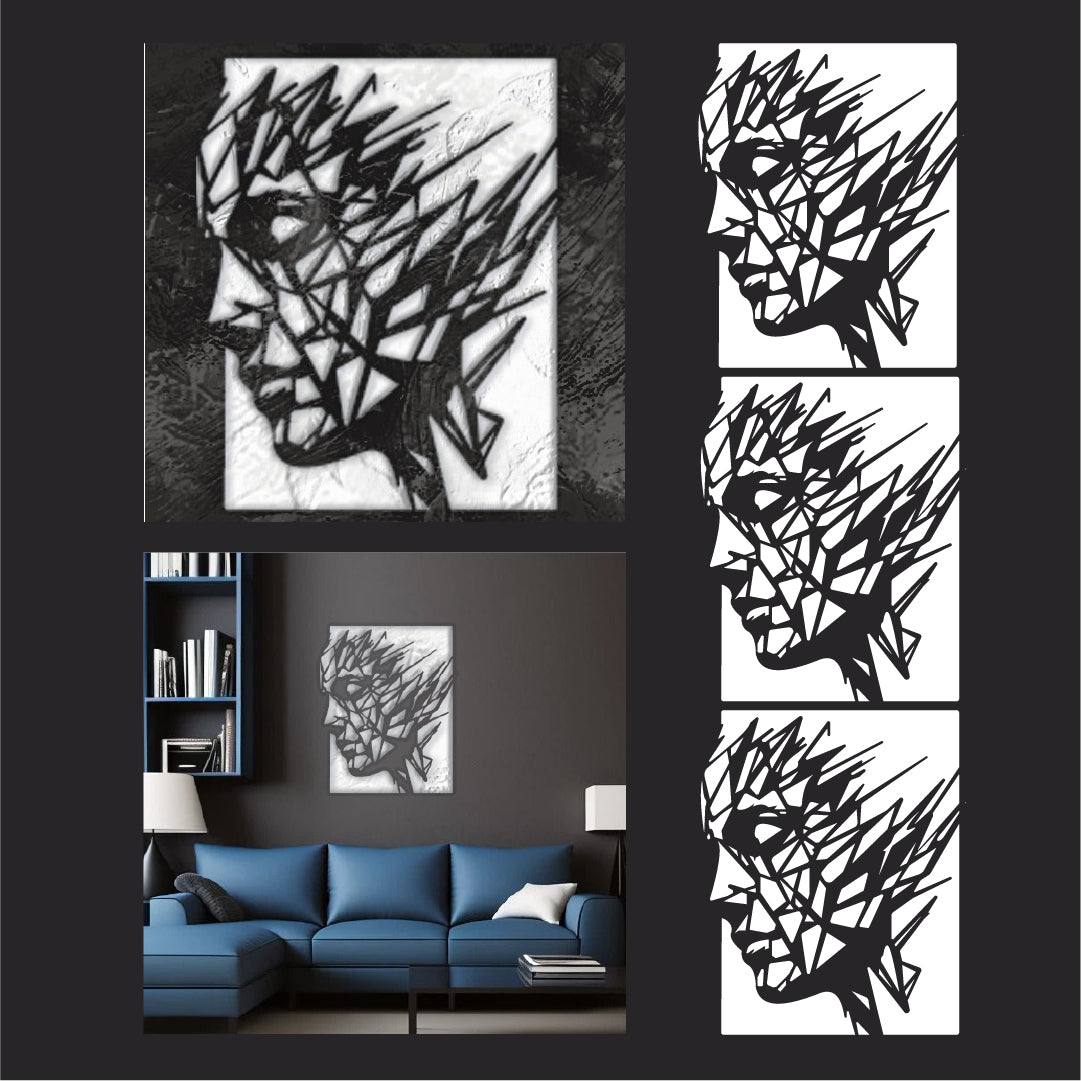 Create modern art decor with the DFA Loft Face Profile 0.3-1 mm stencil (L00059)
