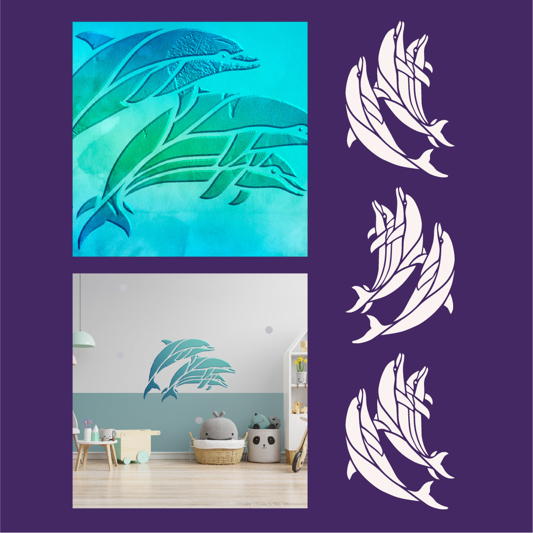 Create a vibrant nautical design with the DFA Dolphins Stencil 0.3-1mm (J00059)