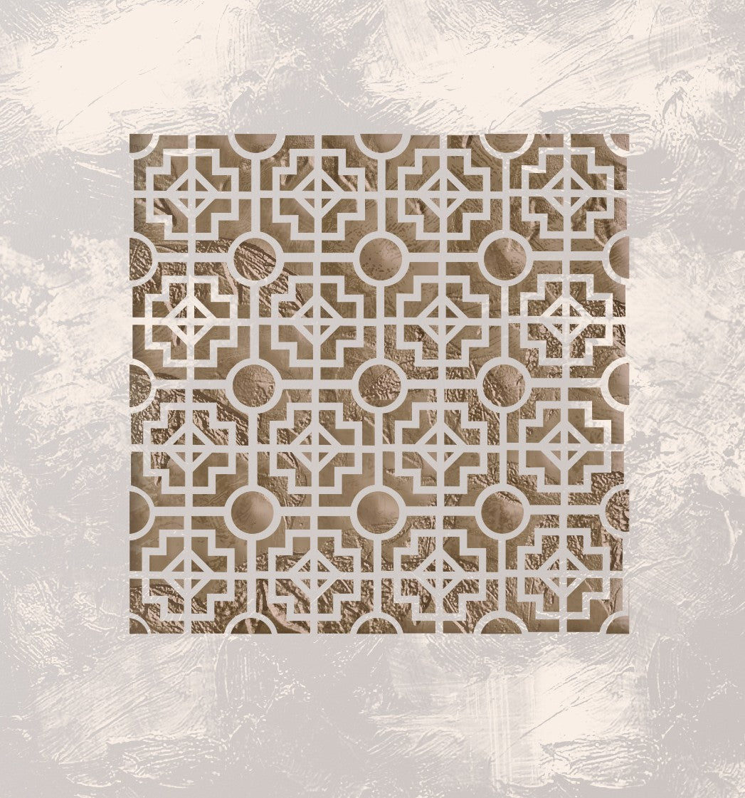 Create modern designs easily with the DFA Geometric Pattern 0.3-1 mm stencil (G00162)