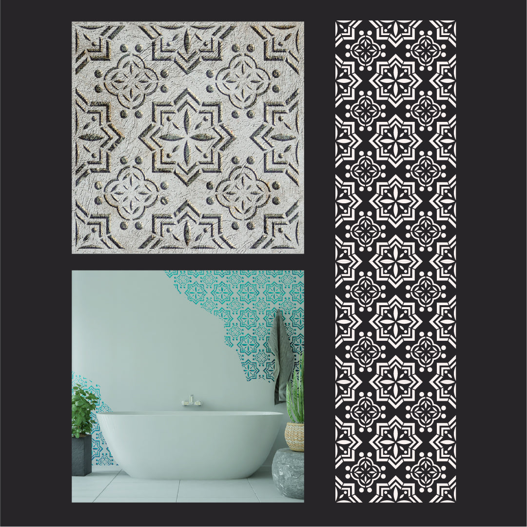 Stencil DFA Square pattern - the perfect choice for interior decoration 0.3-1 mm (K00121)