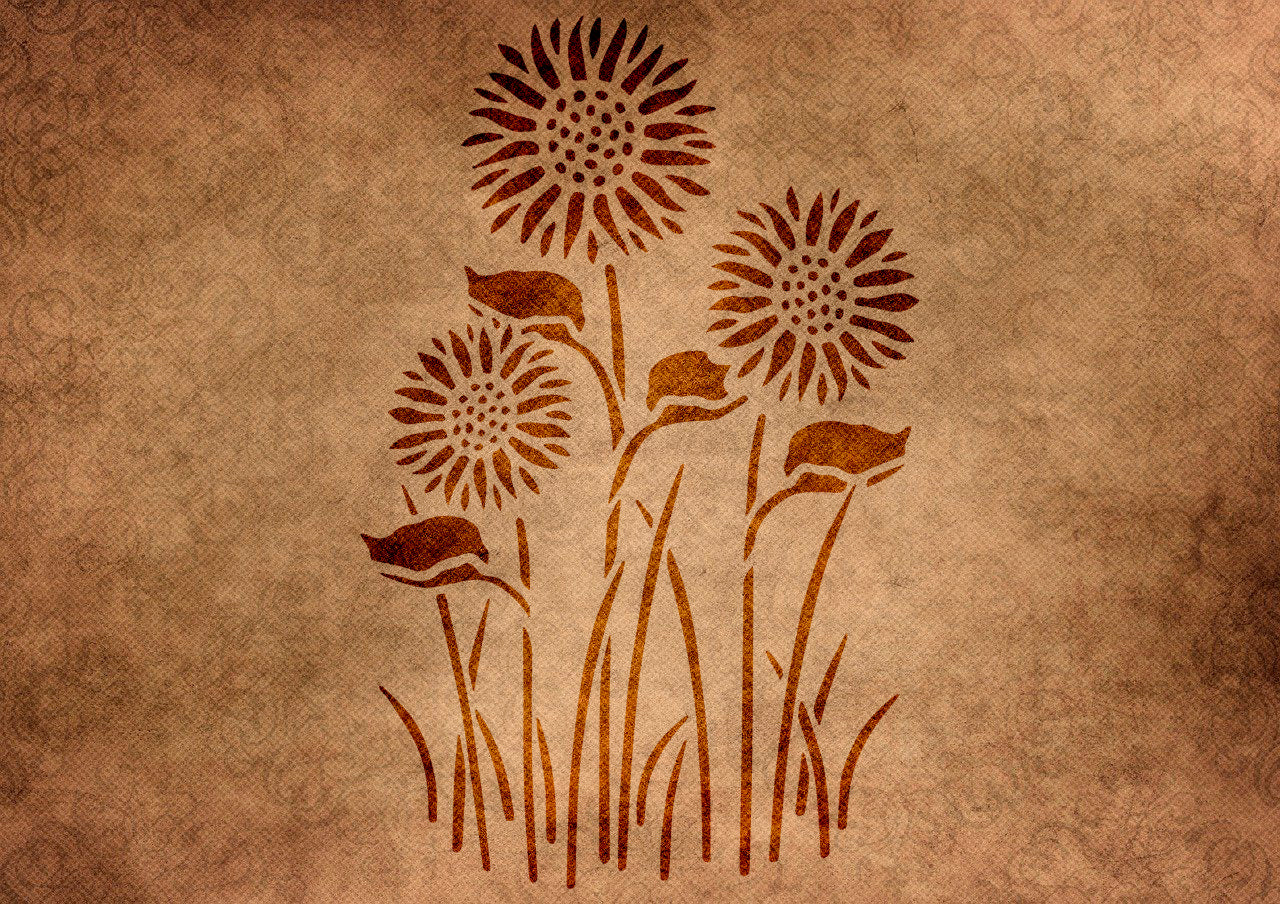 Stencil DFA Nature with wildflowers for natural wall decor 0.3-1 mm (P00168)