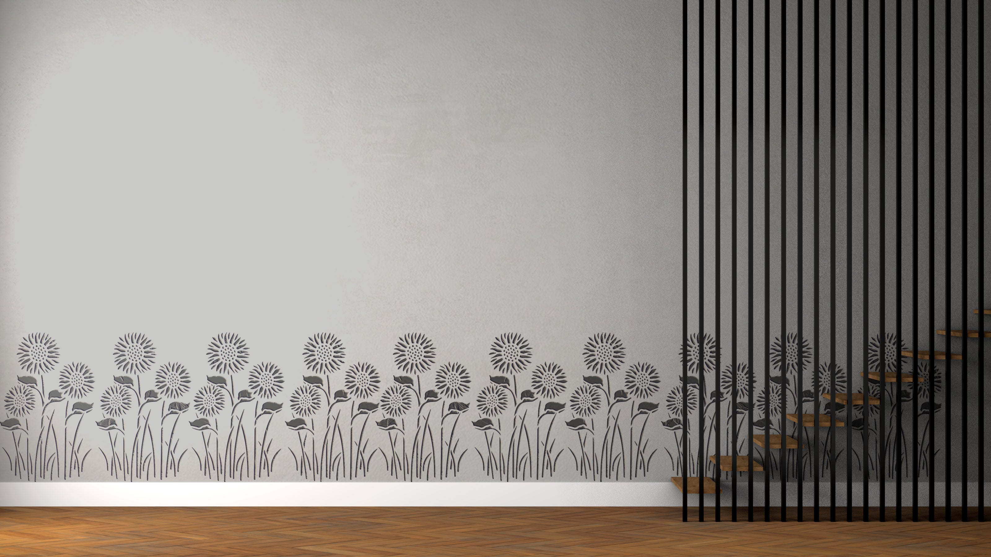 Stencil DFA Nature with wildflowers for natural wall decor 0.3-1 mm (P00168)
