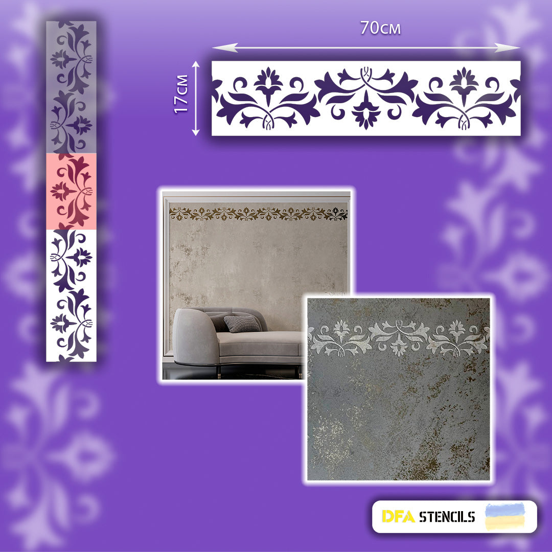 Stencil DFA Border, stencil for putty and paint 0.3-1mm (B00048)