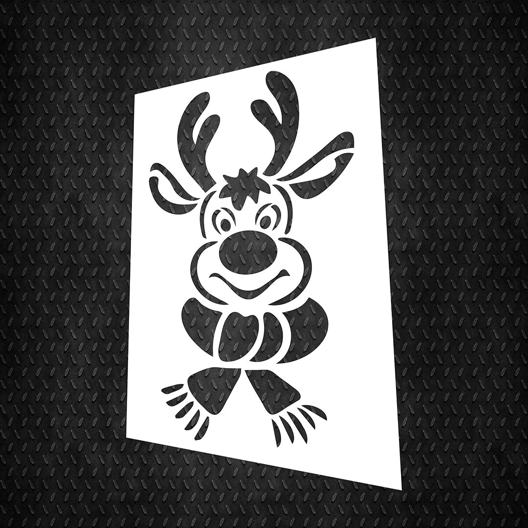 Reusable stencil DFA for plaster and paint 0.3-1mm New Year's deer (E00034)