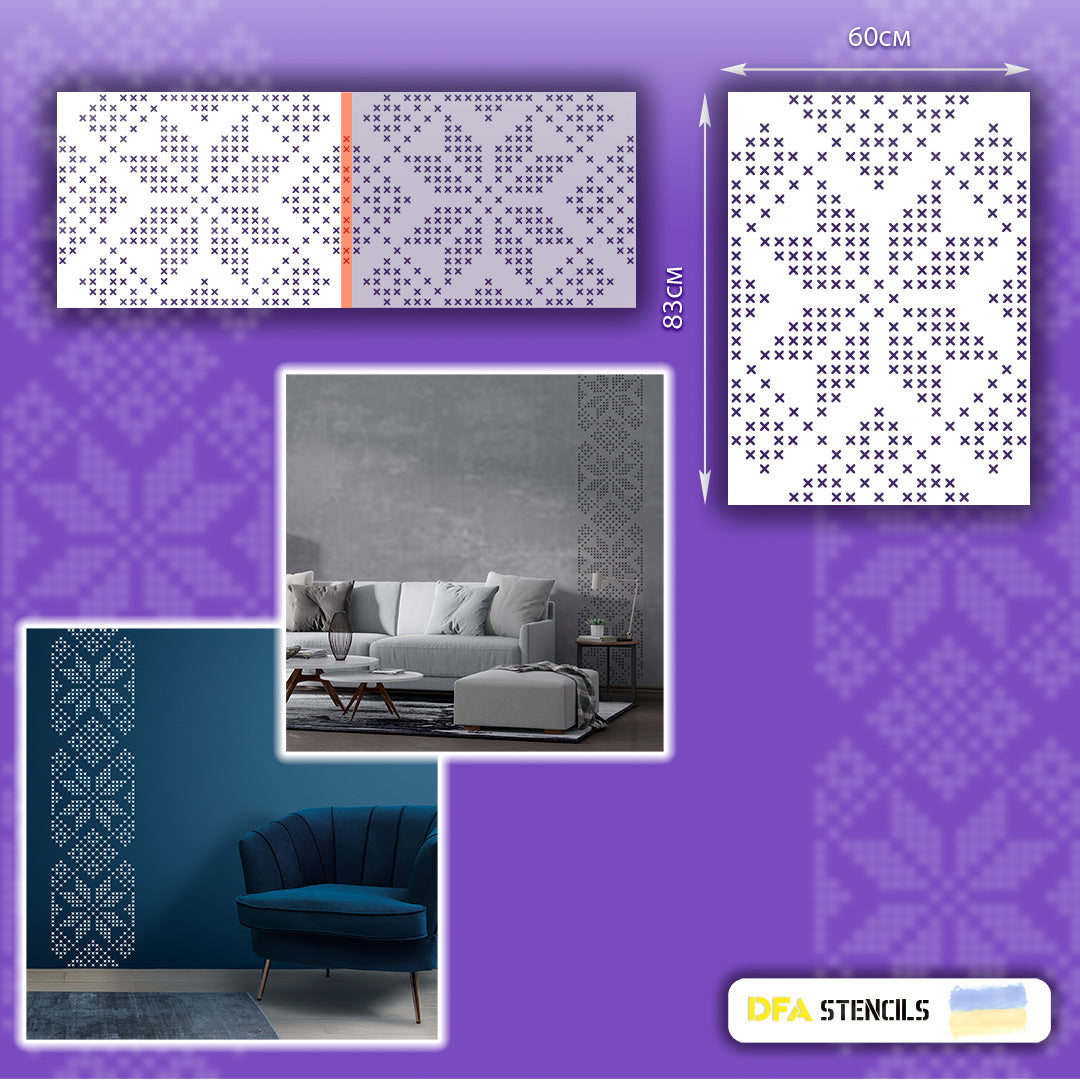 Ethno Stencil DFA Embroidery for plaster and paint 0.3-1mm (Z00035)