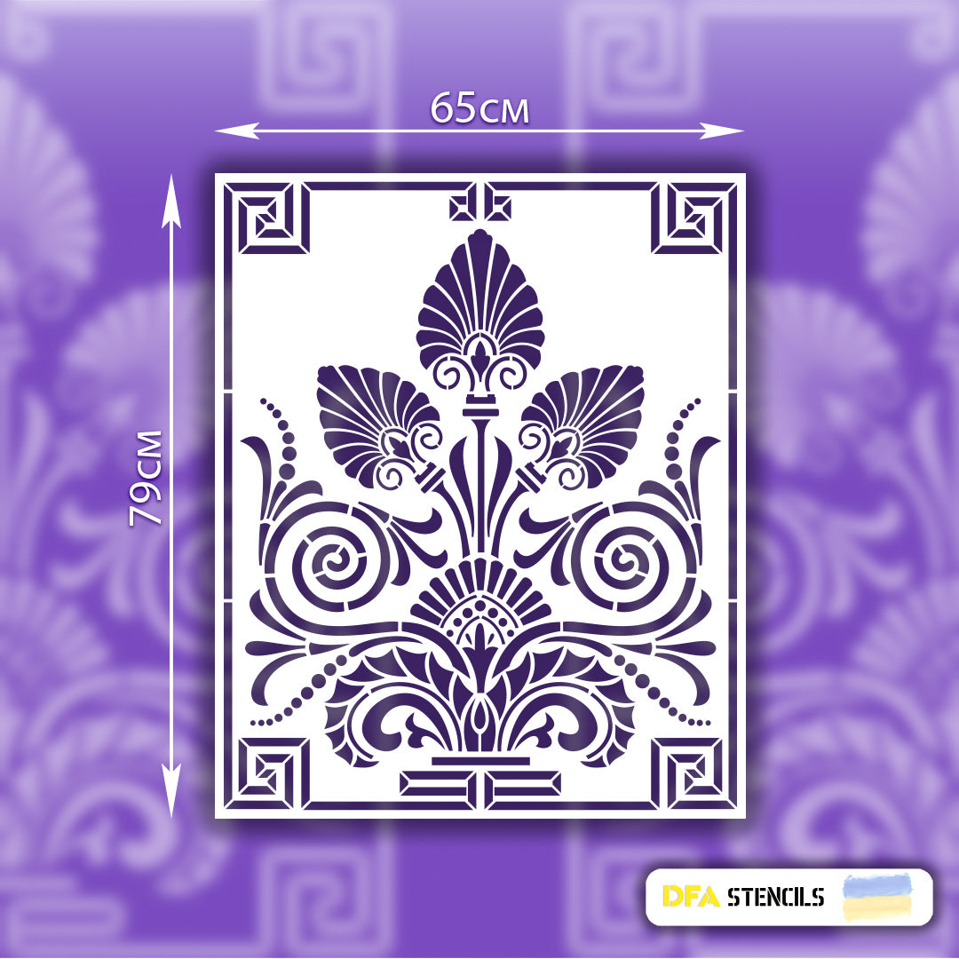 Stencil DFA Greek panel, stencil for putty and paint 0.3-1mm (K00072)