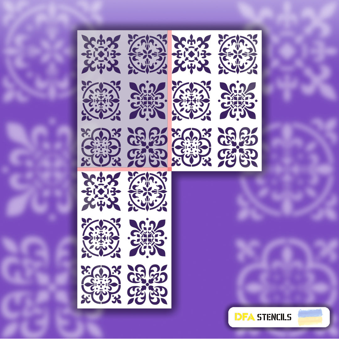 Stencil for walls Scandinavian patterns for plaster and paint 0.3-1mm (K00074)