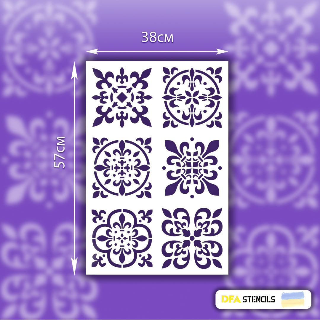Stencil for walls Scandinavian patterns for plaster and paint 0.3-1mm (K00074)