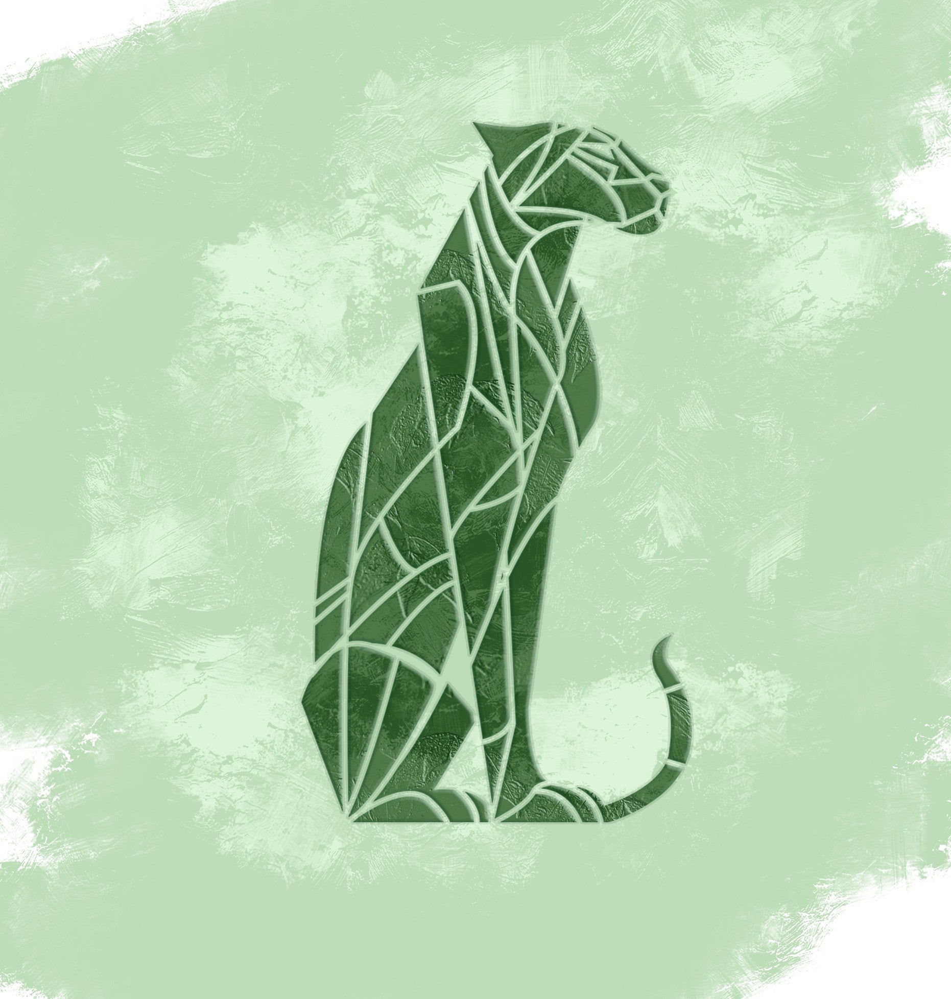 Stencil Big Cat DFA – wild energy in a modern geometric design 0.3-1 mm (J00075)