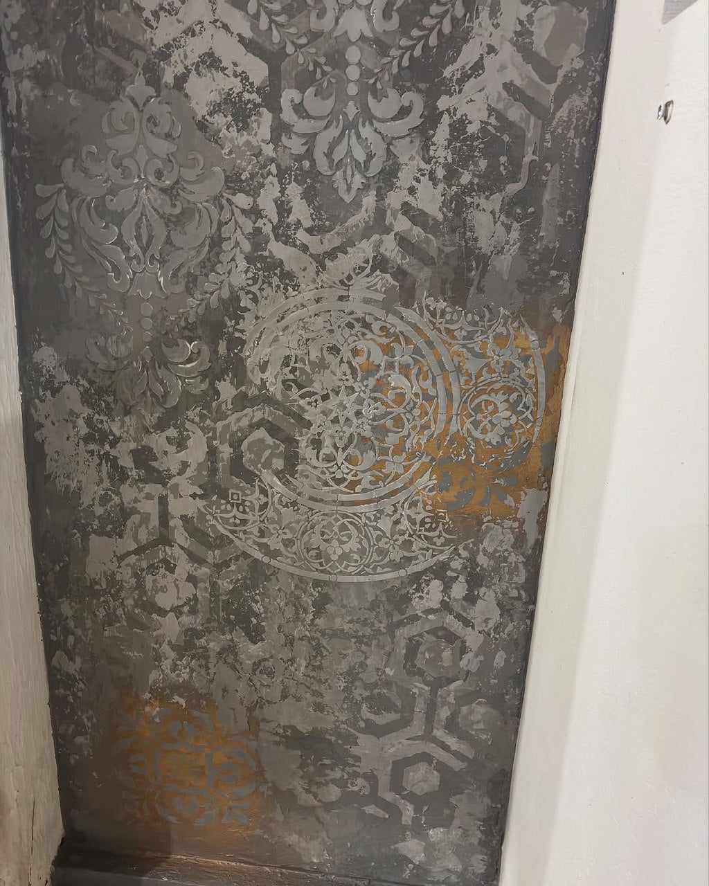 DFA stencils for decoration (Damask 3 + Round 14 + Geometry 25) for plaster and paint 0.3-1 mm (N00094)