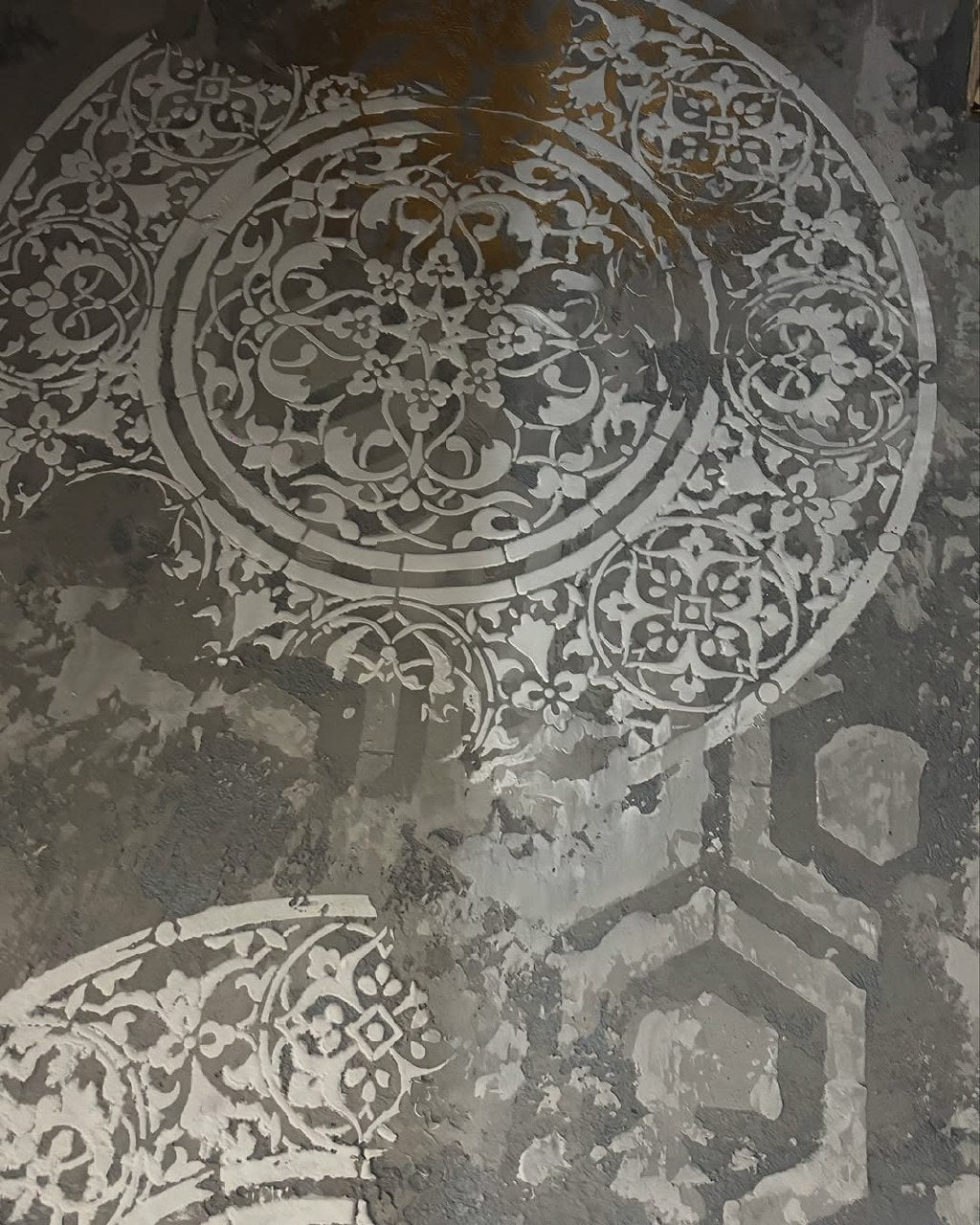 DFA stencils for decoration (Damask 3 + Round 14 + Geometry 25) for plaster and paint 0.3-1 mm (N00094)