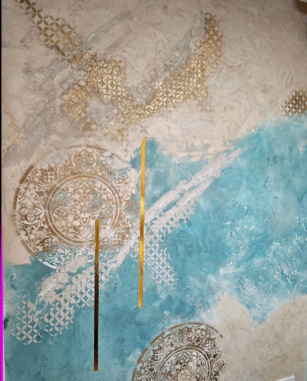 DFA stencils for decorating walls under plaster and paint (Geometry 23 + Round 14) 0.3-1 mm (N00076)