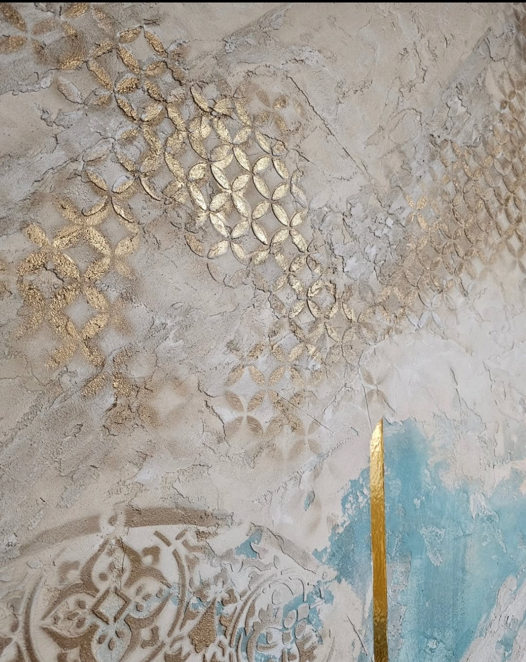 DFA stencils for decorating walls under plaster and paint (Geometry 23 + Round 14) 0.3-1 mm (N00076)