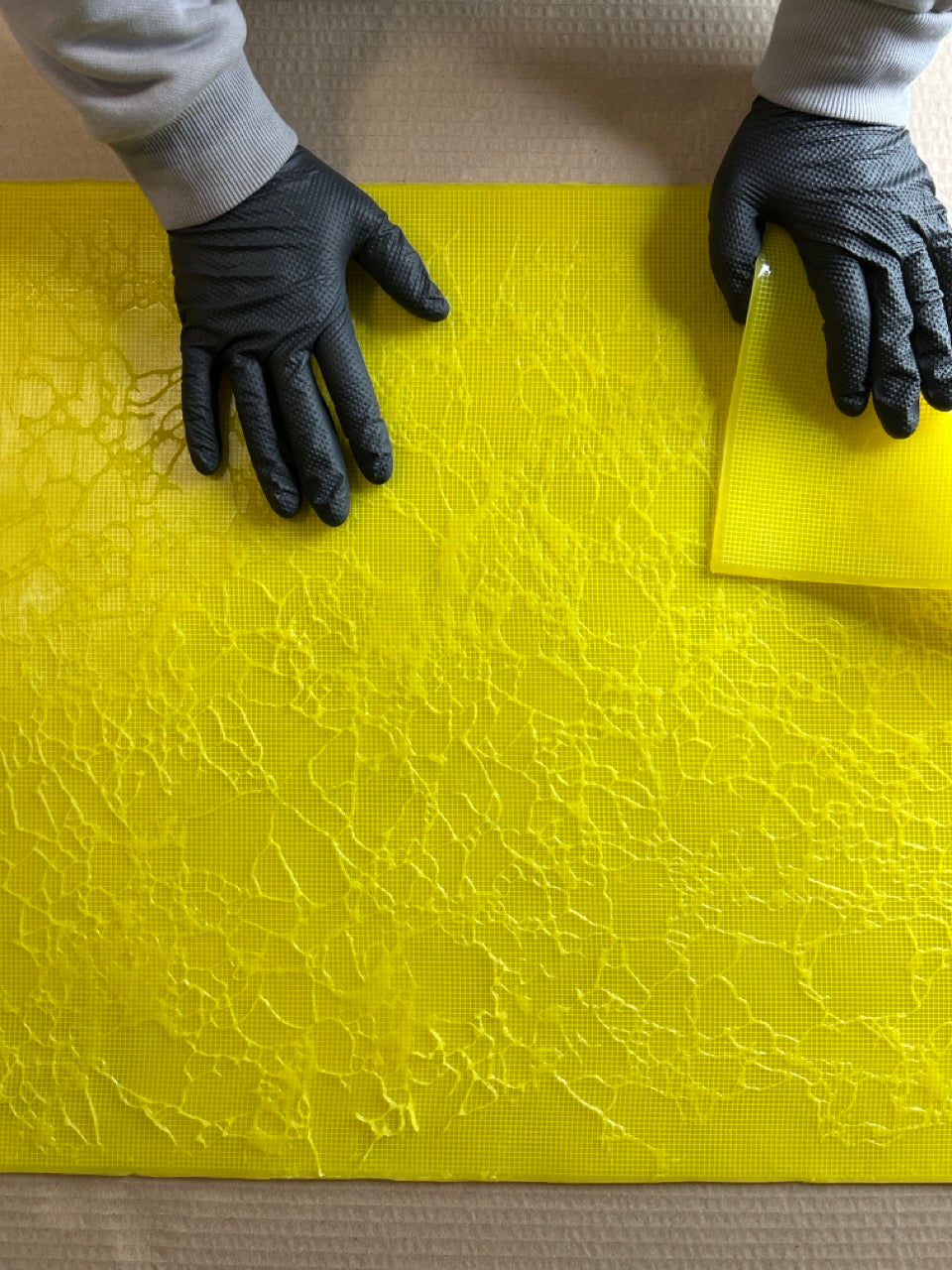 Silicone impression for decoration Marble veins yellow W00002
