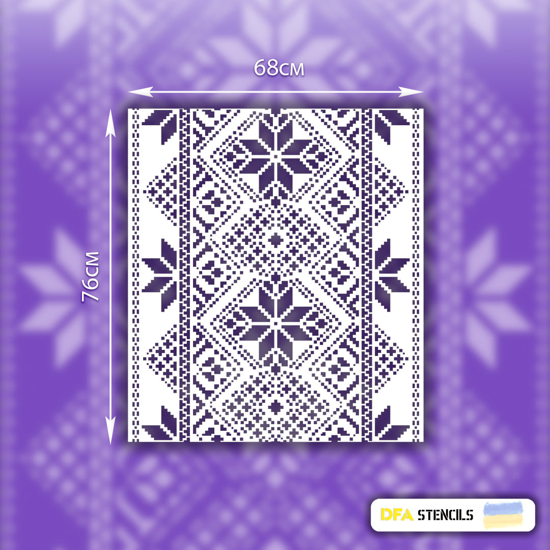 Wall embroidery: DFA reusable stencil for unique decor 0.3-1 mm (Z00009)