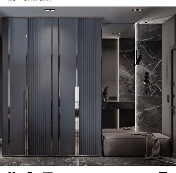 1.55 m.p Mirror wall decor sticker Magic stripes DFA (Silver stripes on the wall) Thickness 1 mm, 30 mm