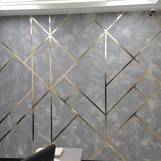 1.55 m.p. Mirror Wall Decor Sticker Magic Stripes DFA (Gold Stripes on the Wall) Thickness 1mm, 12mm