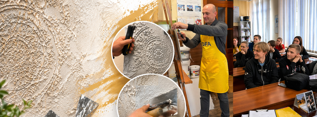 DFA-decor professional 3D mandala wall stencil application for luxury interior textures.