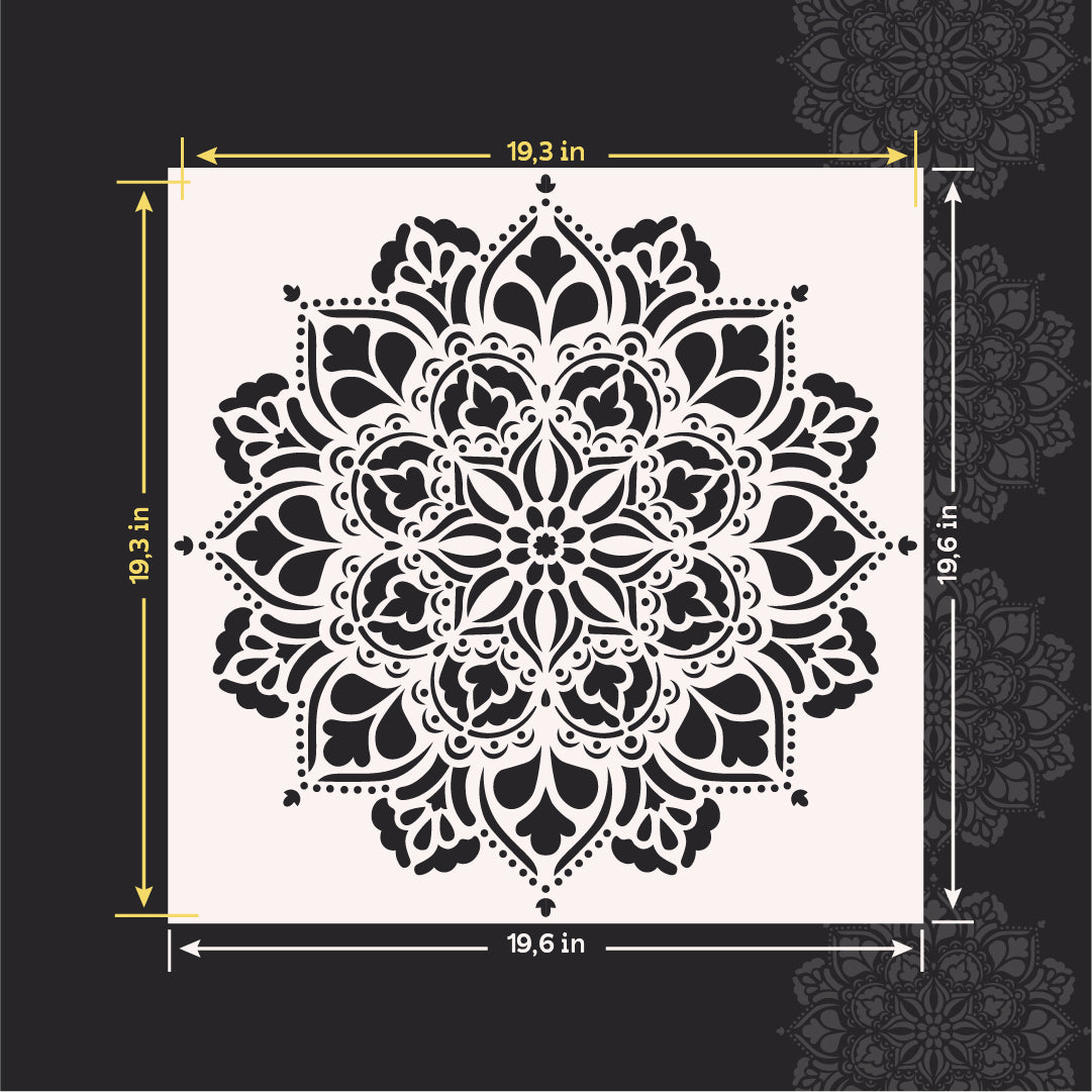 Luxury Pattern for Walls - Inspirational DFA Stencil 0.3-1mm (C00117), 1mm - Under Plaster