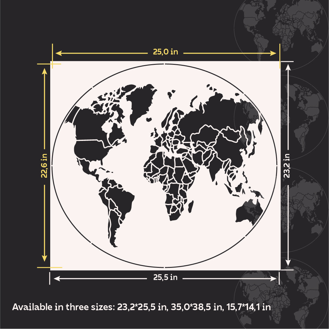 DFA Globe stencil for creating a unique wall design 0.3-1 mm (С00135)