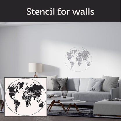 DFA Globe stencil for creating a unique wall design 0.3-1 mm (С00135)