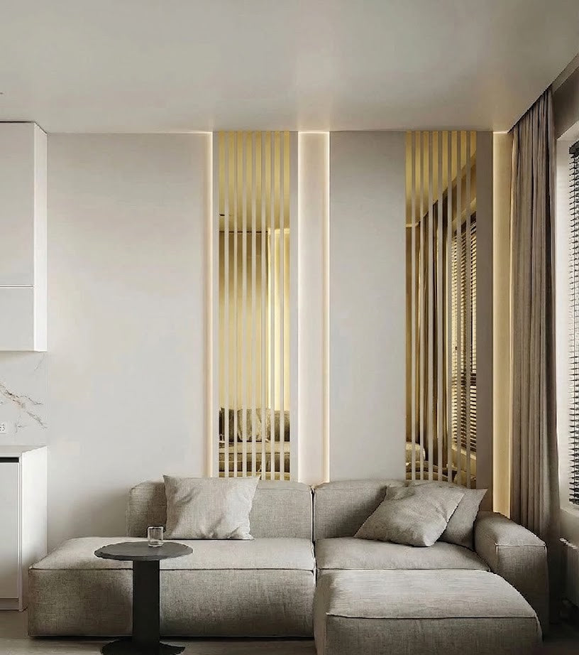 Set 2 Mirror Wall Decor Gauge Strips DFA (Golden stripes) Size 6.2m - 10/12/15/18/20/25/35/30mm (Y00002)